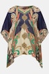 Bluse, chiffon, oversized, rund hals, korte ærmer