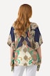 Bluse, chiffon, oversized, rund hals, korte ærmer