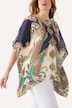 Bluse, chiffon, oversized, rund hals, korte ærmer