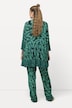 Longbluse, Palmen, A-Linie, Tunika-Ausschnitt, Halbarm