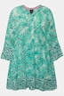 Longbluse, Palmen, A-Linie, Tunika-Ausschnitt, Halbarm