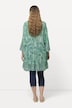 Longbluse, Palmen, A-Linie, Tunika-Ausschnitt, Halbarm