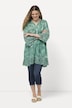 Longbluse, Palmen, A-Linie, Tunika-Ausschnitt, Halbarm