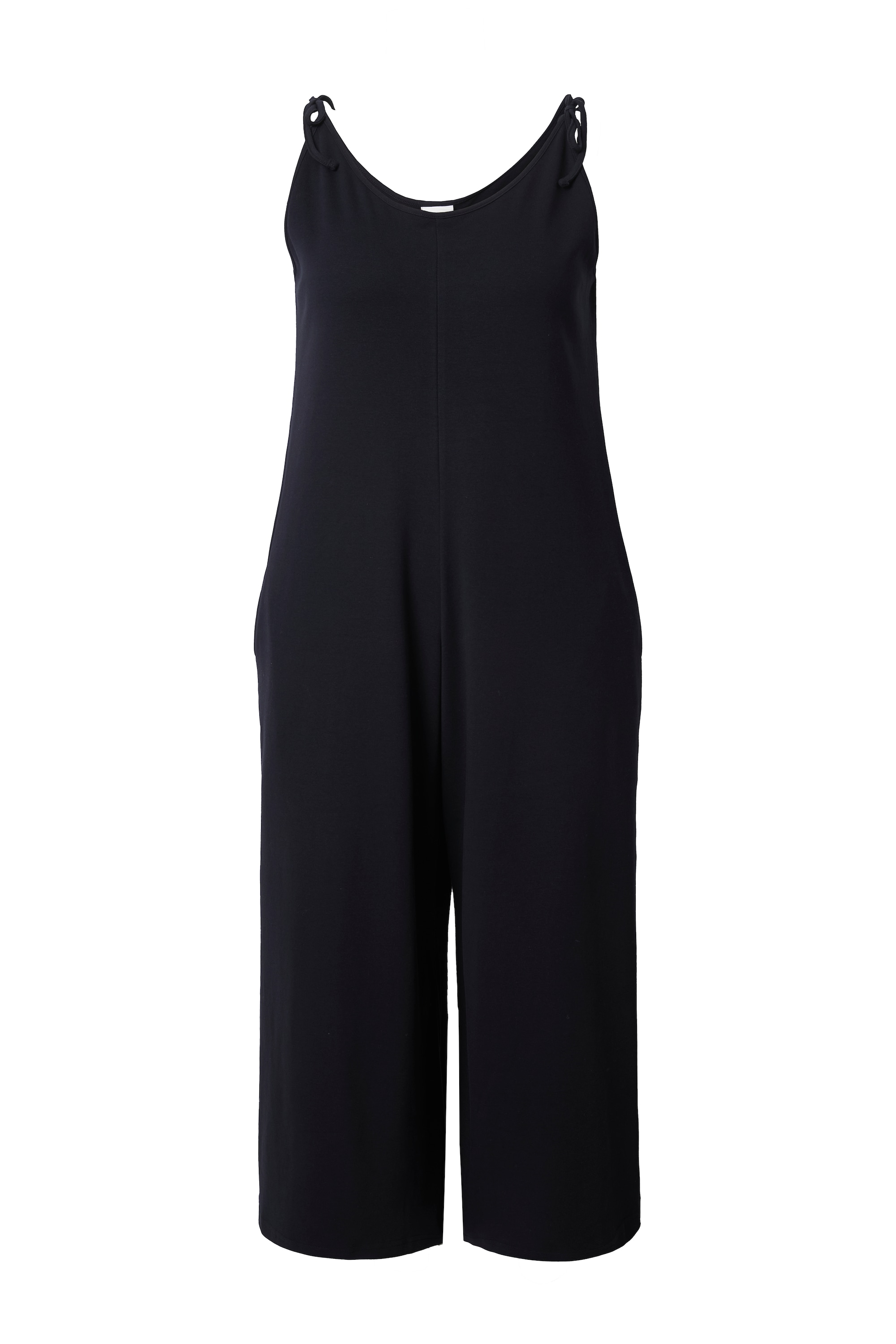 Ulla Popken Damen große Größen Jersey Jumpsuit weites Bein Ziernaht