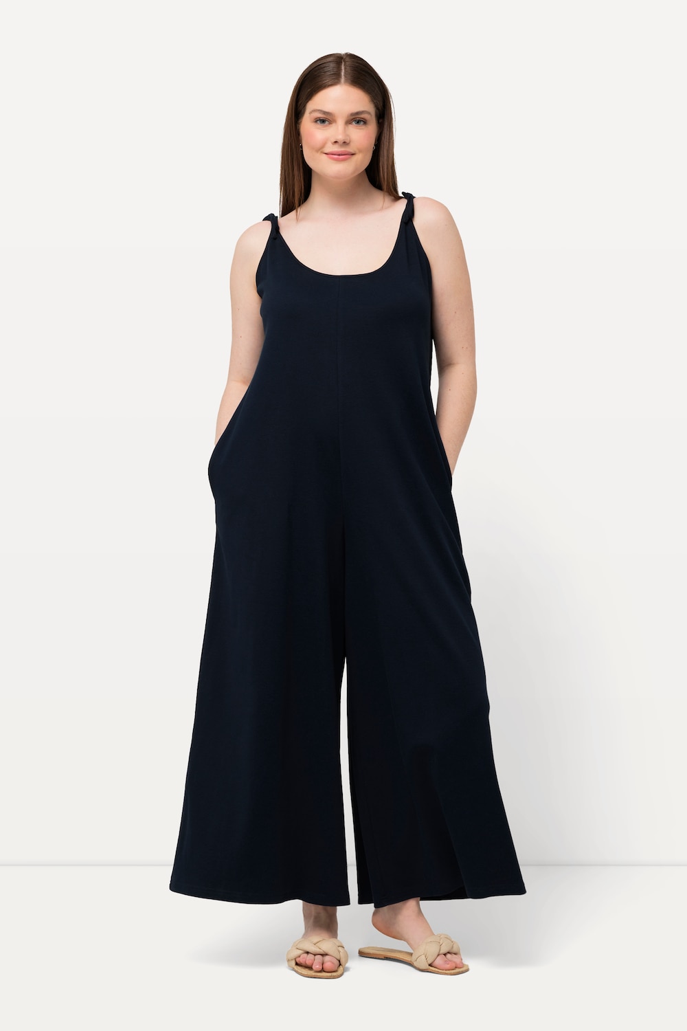 Große Größen Jersey-Jumpsuit, Damen, blau, Größe: 50/52, Baumwolle, Ulla Popken