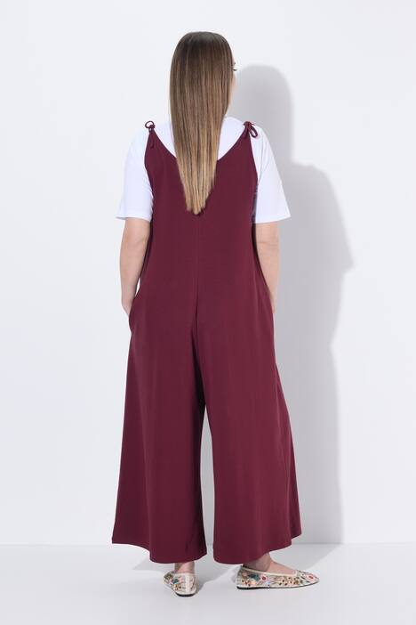 Jersey-Jumpsuit, weites Bein, Ziernaht, Biobaumwolle