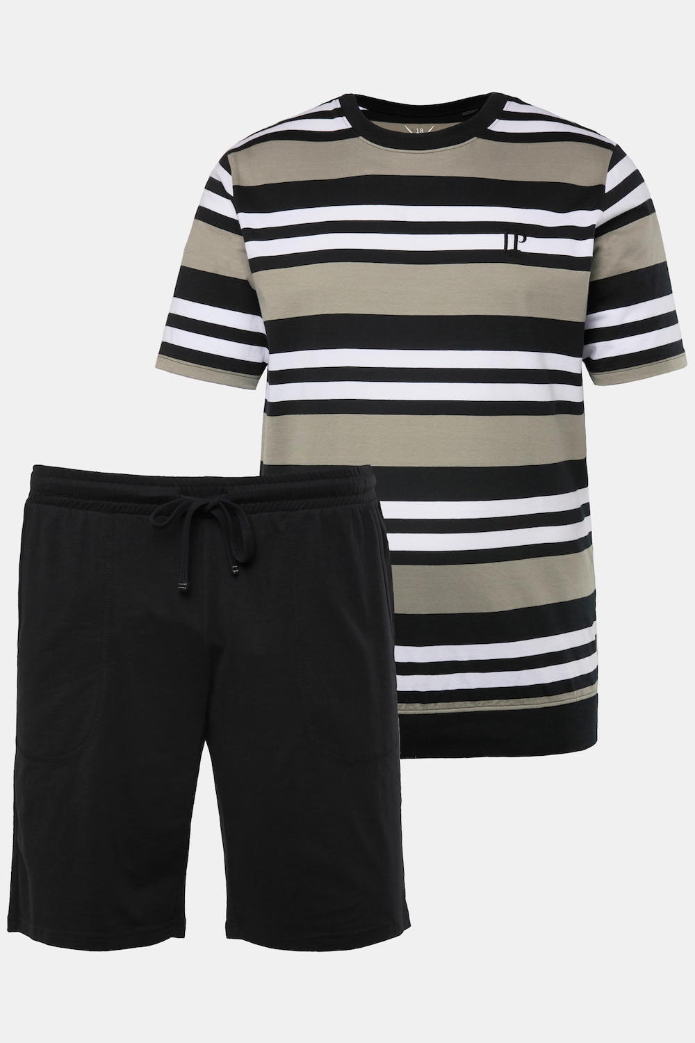 Pyjama, korte tweedelige set, Buik-Fit, strepen, tot 8XL
