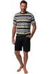 Pyžamo, břišní střih, krátké dvojdílné, pruhy, do 8XL