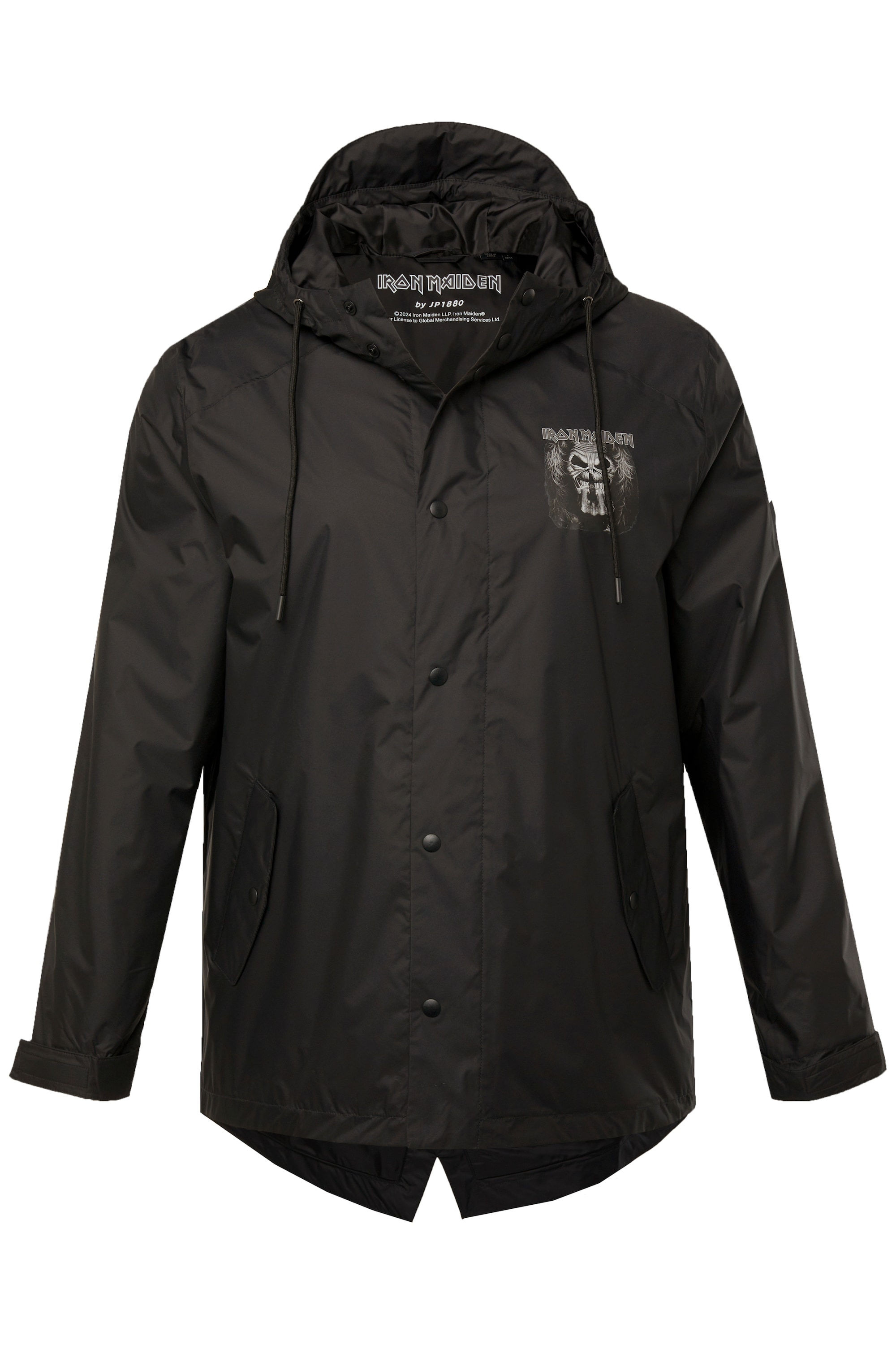 JP 1880 Herren große Größen Regenjacke Iron Maiden wasserabweisend Kapuze Zipper