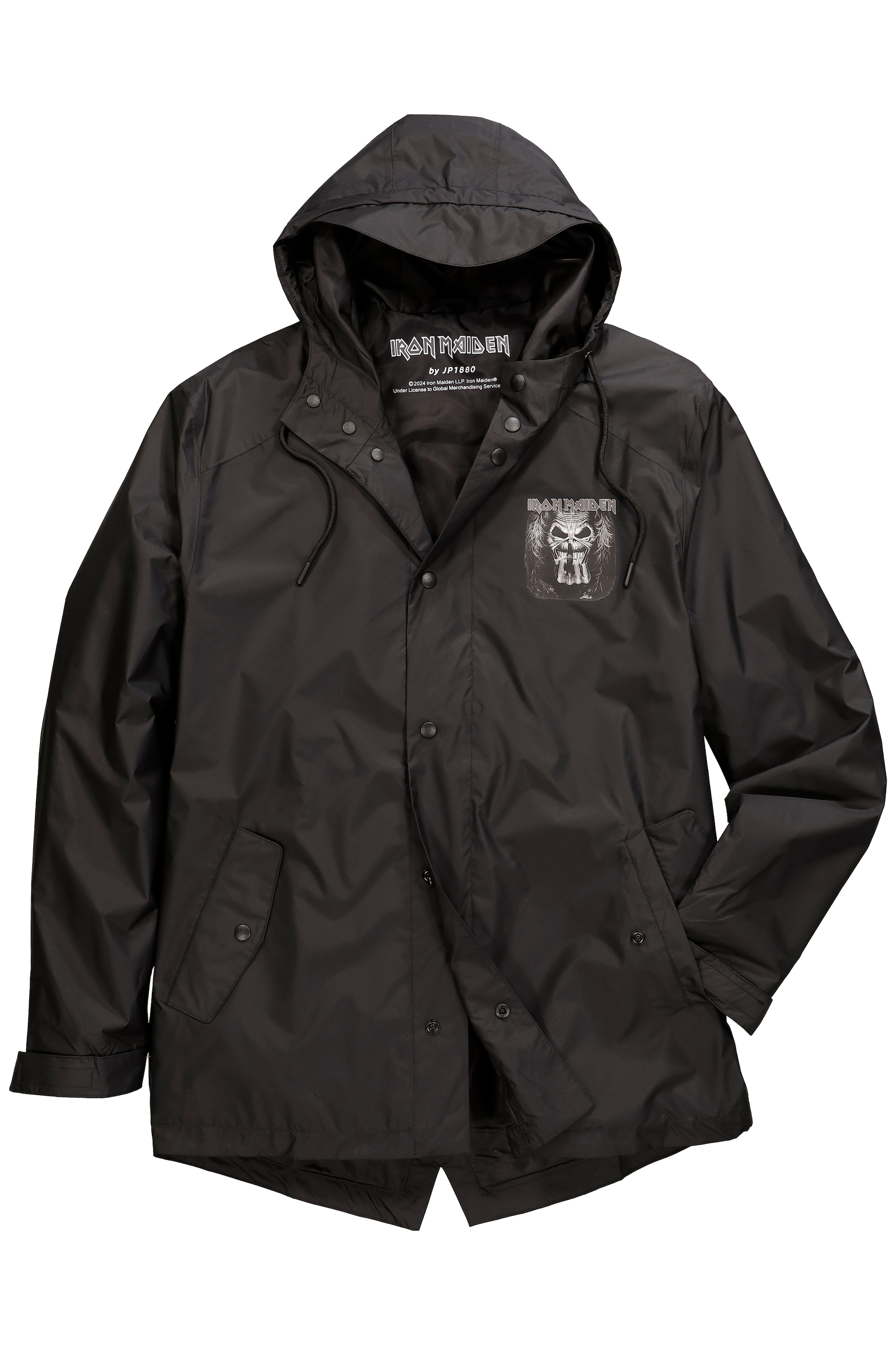 JP 1880 Herren große Größen Regenjacke Iron Maiden wasserabweisend Kapuze Zipper