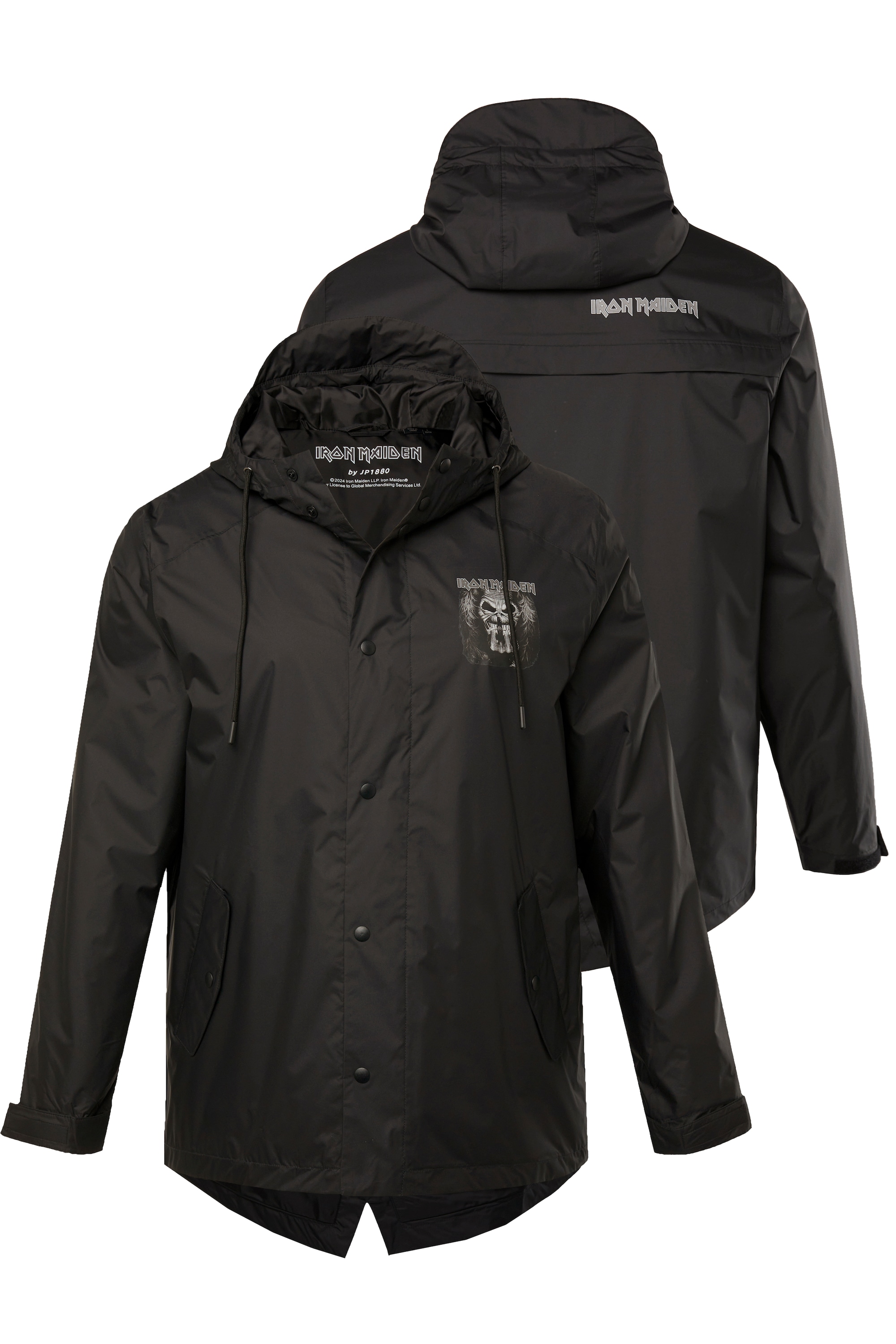 JP 1880 Herren große Größen Regenjacke Iron Maiden wasserabweisend Kapuze Zipper