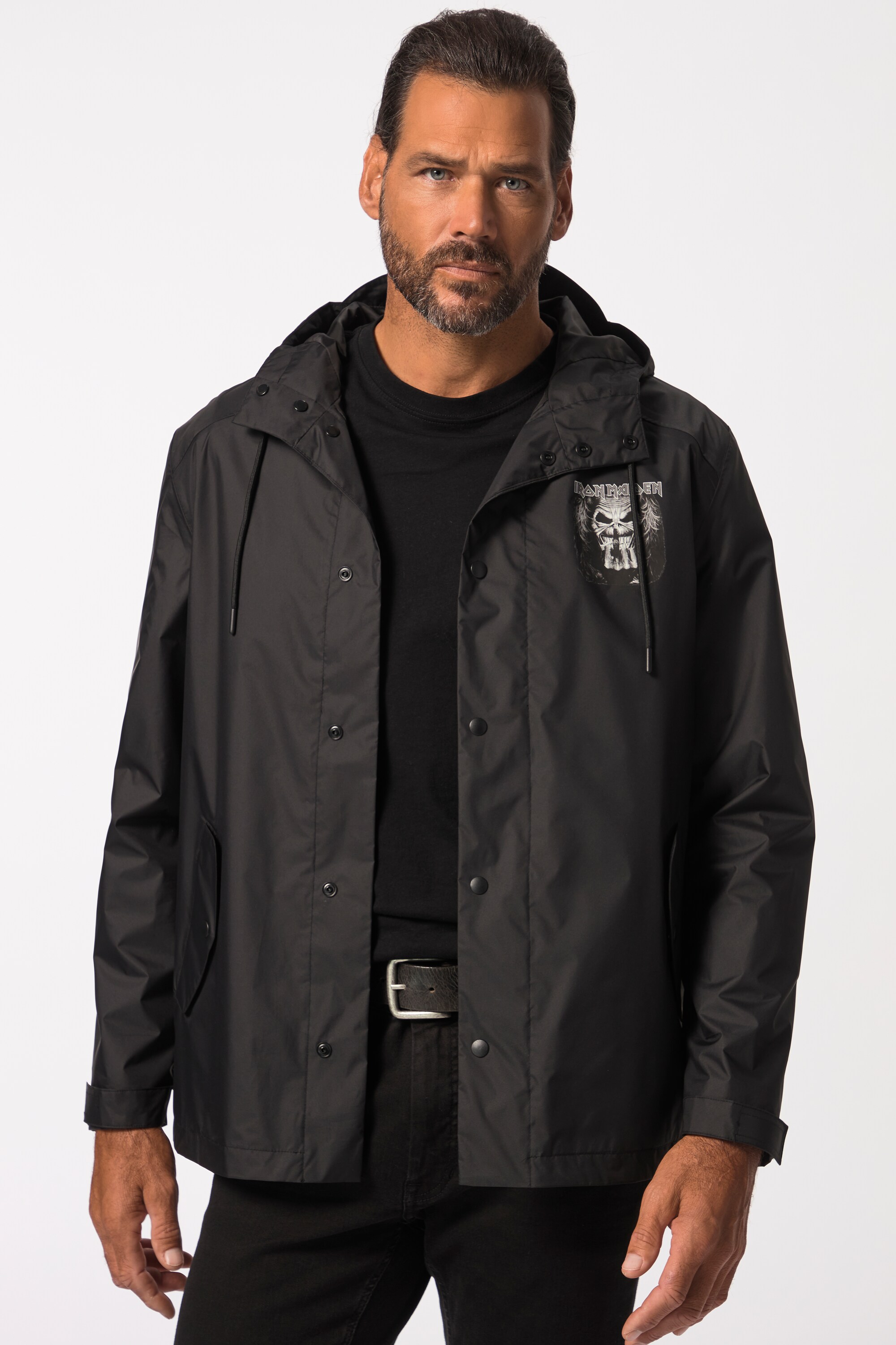 JP 1880 Herren große Größen Regenjacke Iron Maiden wasserabweisend Kapuze Zipper