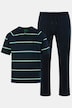 Pyjama, tweedelig, gestreepte henley, tot 8XL