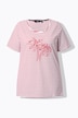 T-shirt, strepen, palmborduursel, ronde hals, korte mouw