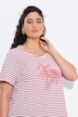 T-shirt, strepen, palmborduursel, ronde hals, korte mouw
