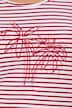 T-shirt, strepen, palmborduursel, ronde hals, korte mouw