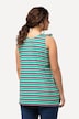 Top, strepen, A-lijn, V-hals, mouwloos, sierstrikje