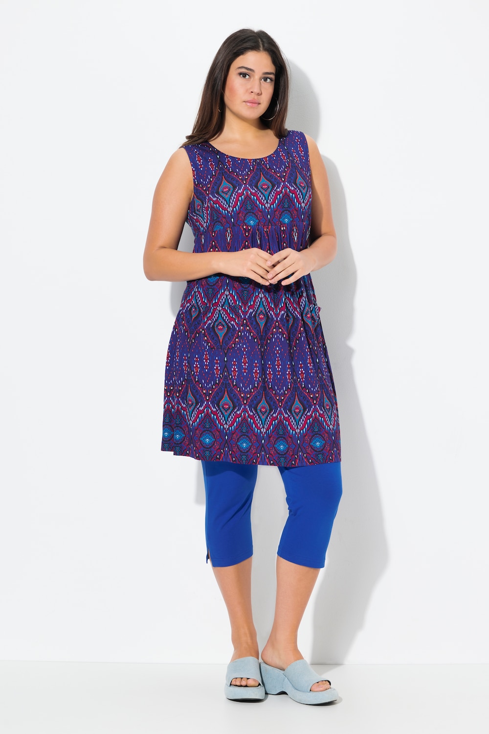 Große Größen Jersey-Minikleid, Damen, lila, Größe: 54/56, Viskose, Ulla Popken