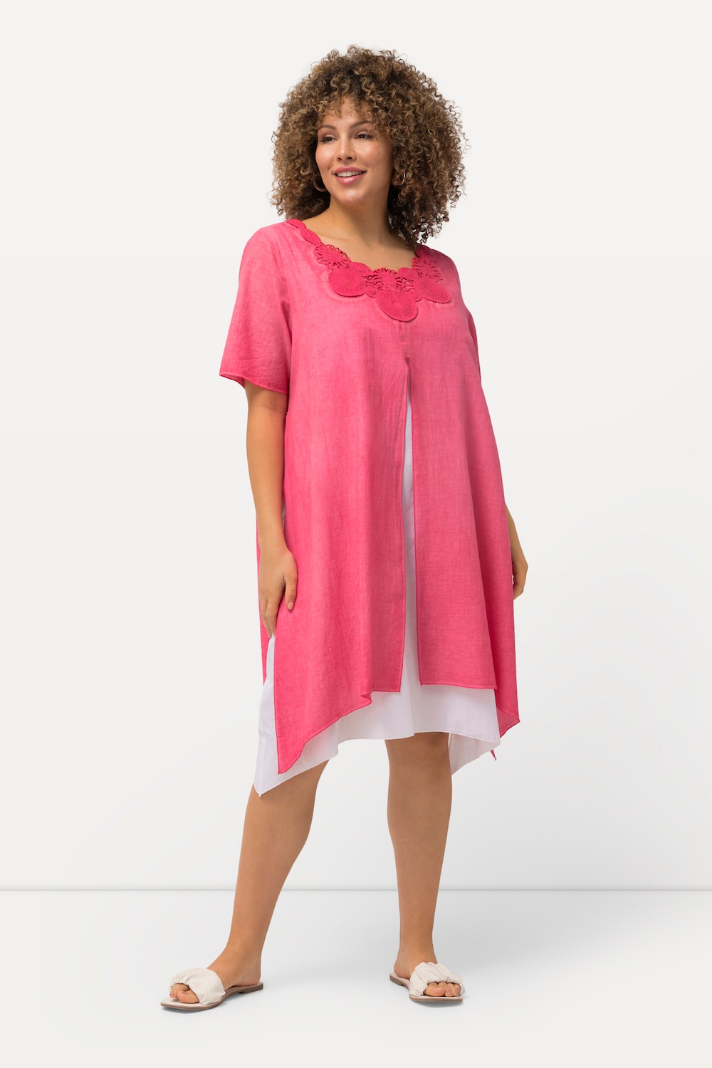 Große Größen Tunika-Kleid, Damen, rosa, Größe: 46/48, Baumwolle, Ulla Popken