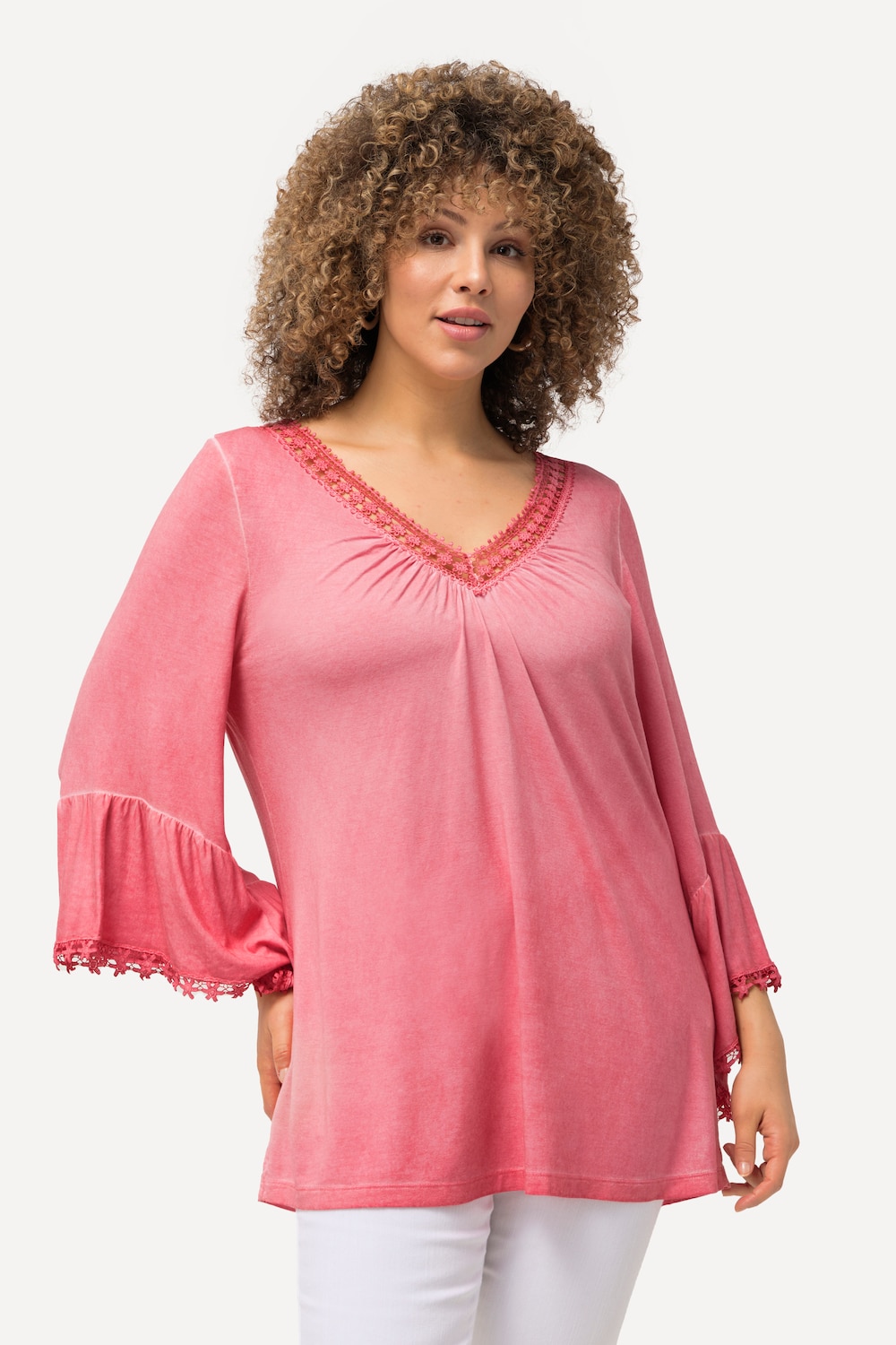 Große Größen T-Shirt, Damen, rosa, Größe: 42/44, Viskose, Ulla Popken