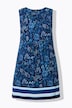 Vestido mini, flores, forma en A, cuello redondo, sin mangas
