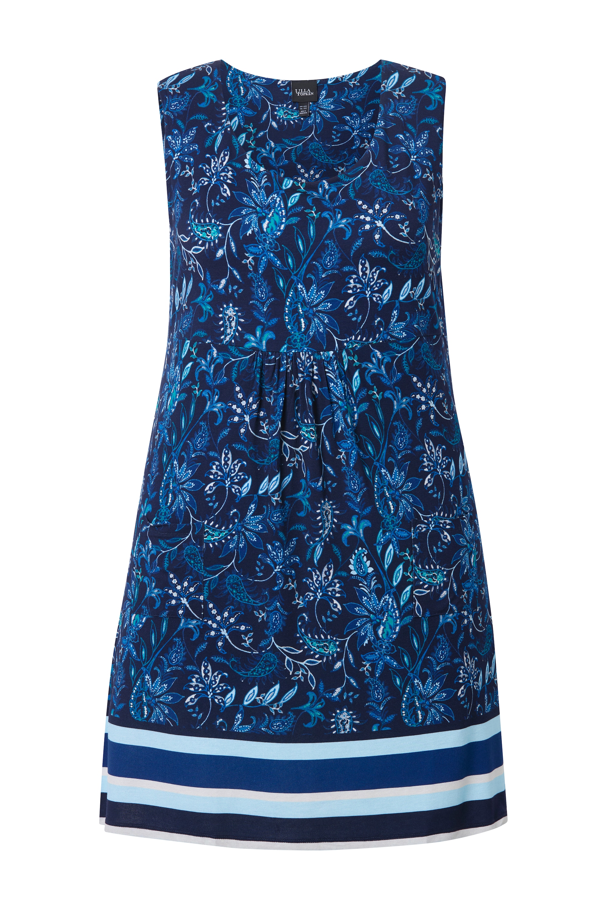 Ulla Popken Damen große Größen Jersey Minikleid Blüten A Linie Rundhals