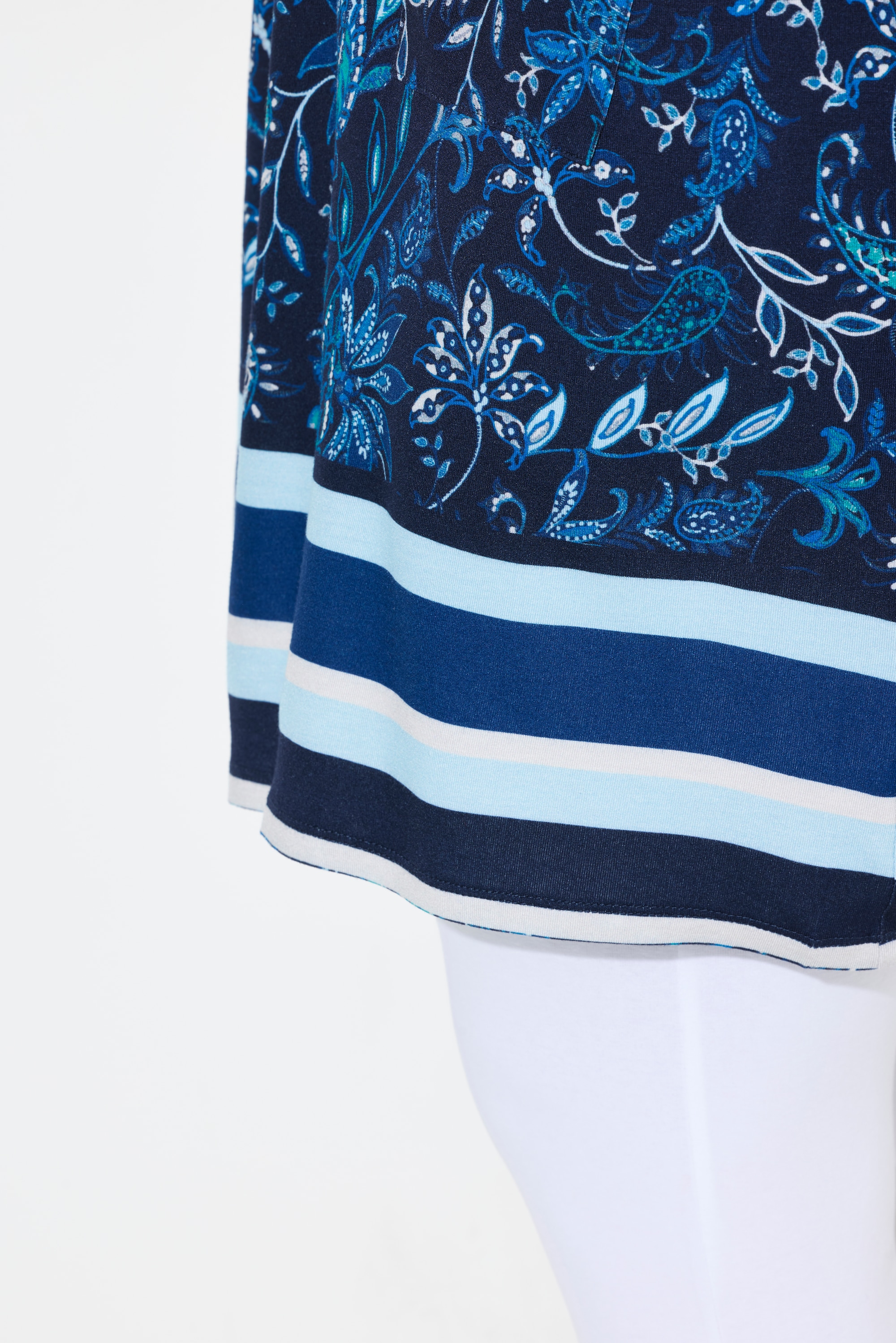 Ulla Popken Damen große Größen Jersey Minikleid Blüten A Linie Rundhals
