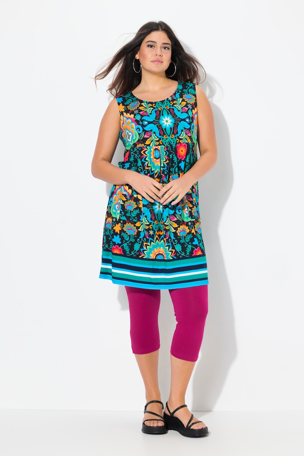 Große Größen Jersey-Minikleid, Damen, grün, Größe: 50/52, Viskose, Ulla Popken