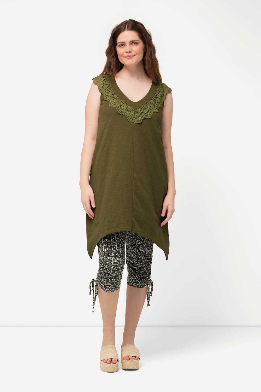 Große Größen Longtop, Damen, grün, Größe: 46/48, Baumwolle, Ulla Popken