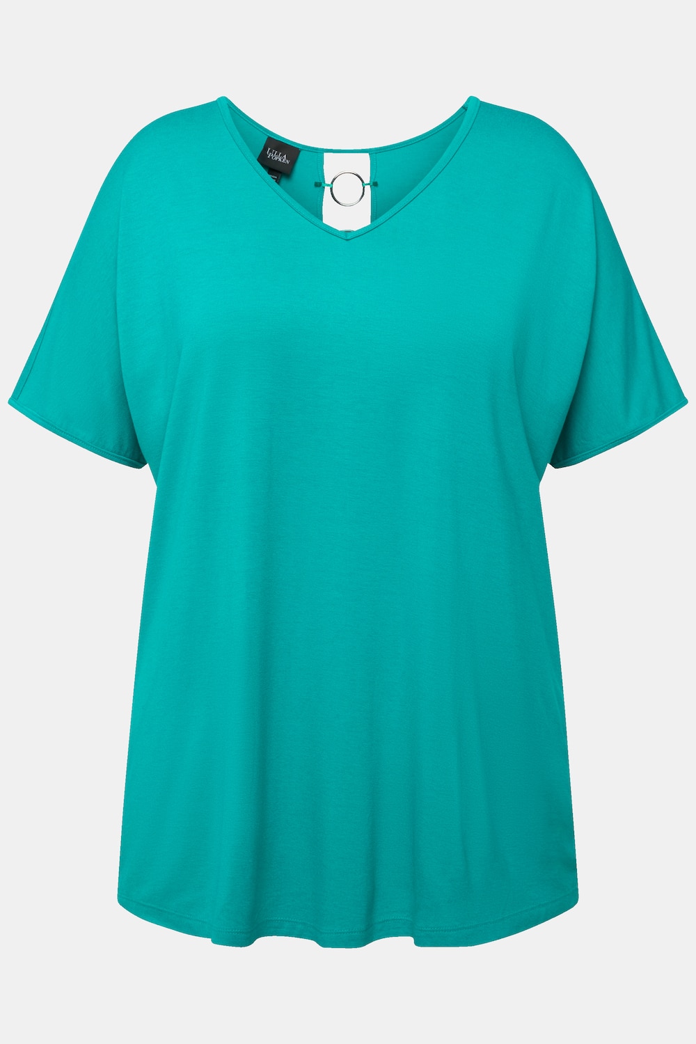 Stora storlekar T-shirt, Dam, turkos, storlek: 46/48, Viskos, Ulla Popken