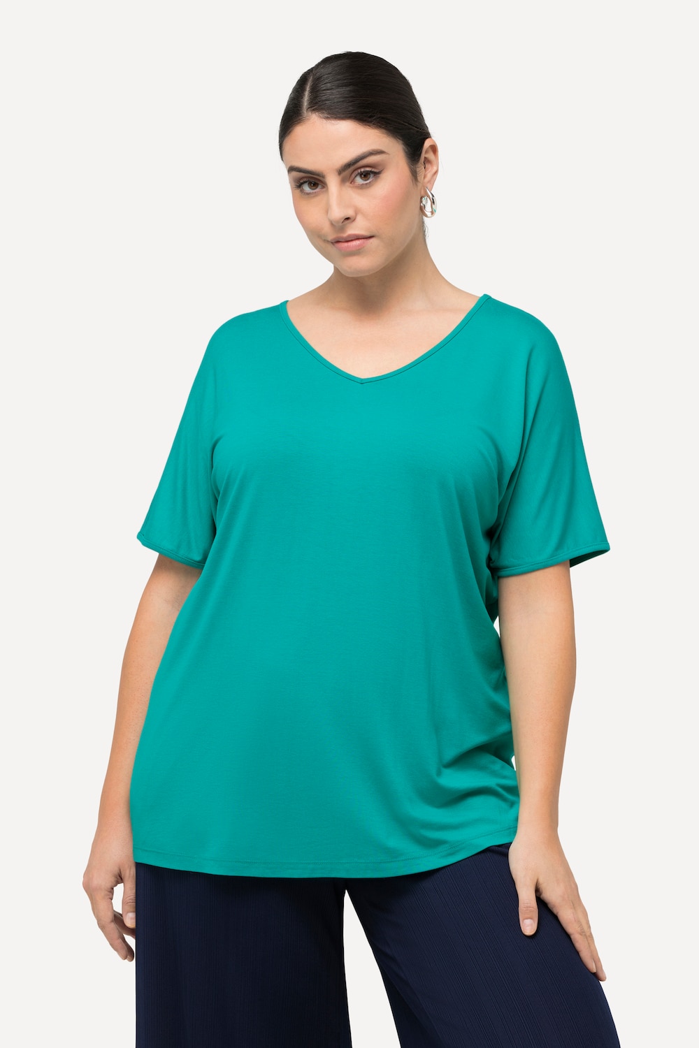 Große Größen T-Shirt, Damen, türkis, Größe: 42/44, Viskose, Ulla Popken