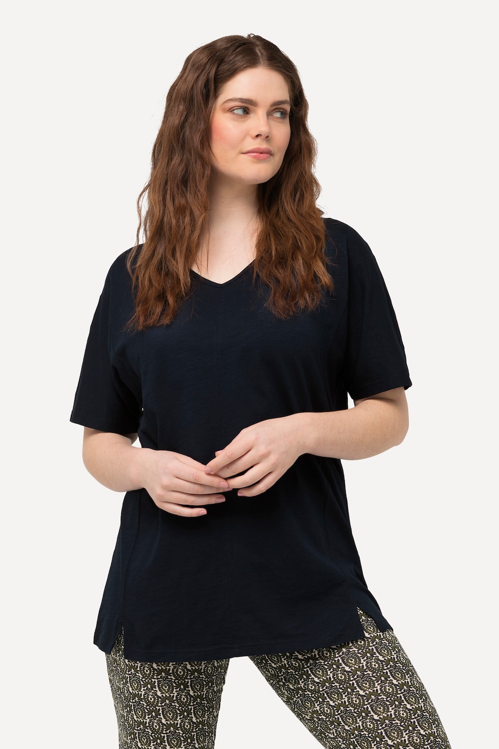 Große Größen T-Shirt, Damen, blau, Größe: 46/48, Baumwolle, Ulla Popken