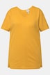 T-shirt à coutures fantaisie, col V et manches courtes, coton bio