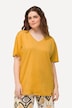 T-shirt à coutures fantaisie, col V et manches courtes, coton bio