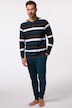 Pigiama da casa JP1880 con maglia serafino a righe e pantaloni lunghi, fino alla tg. 8XL