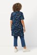 Square Neck Floral Knit Short Sleeve Tunic