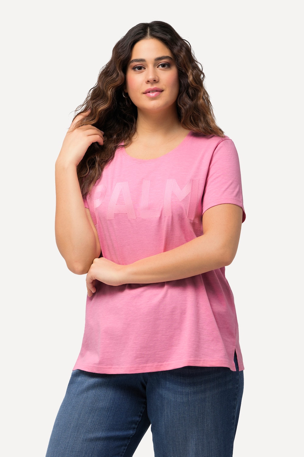 Große Größen T-Shirt, Damen, rosa, Größe: 50/52, Baumwolle/Polyester, Ulla Popken