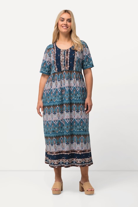 Ikat-Inspired Short Sleeve Dress | Midi Dresses | Dresses