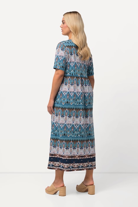 Ikat-Inspired Short Sleeve Dress | Midi Dresses | Dresses