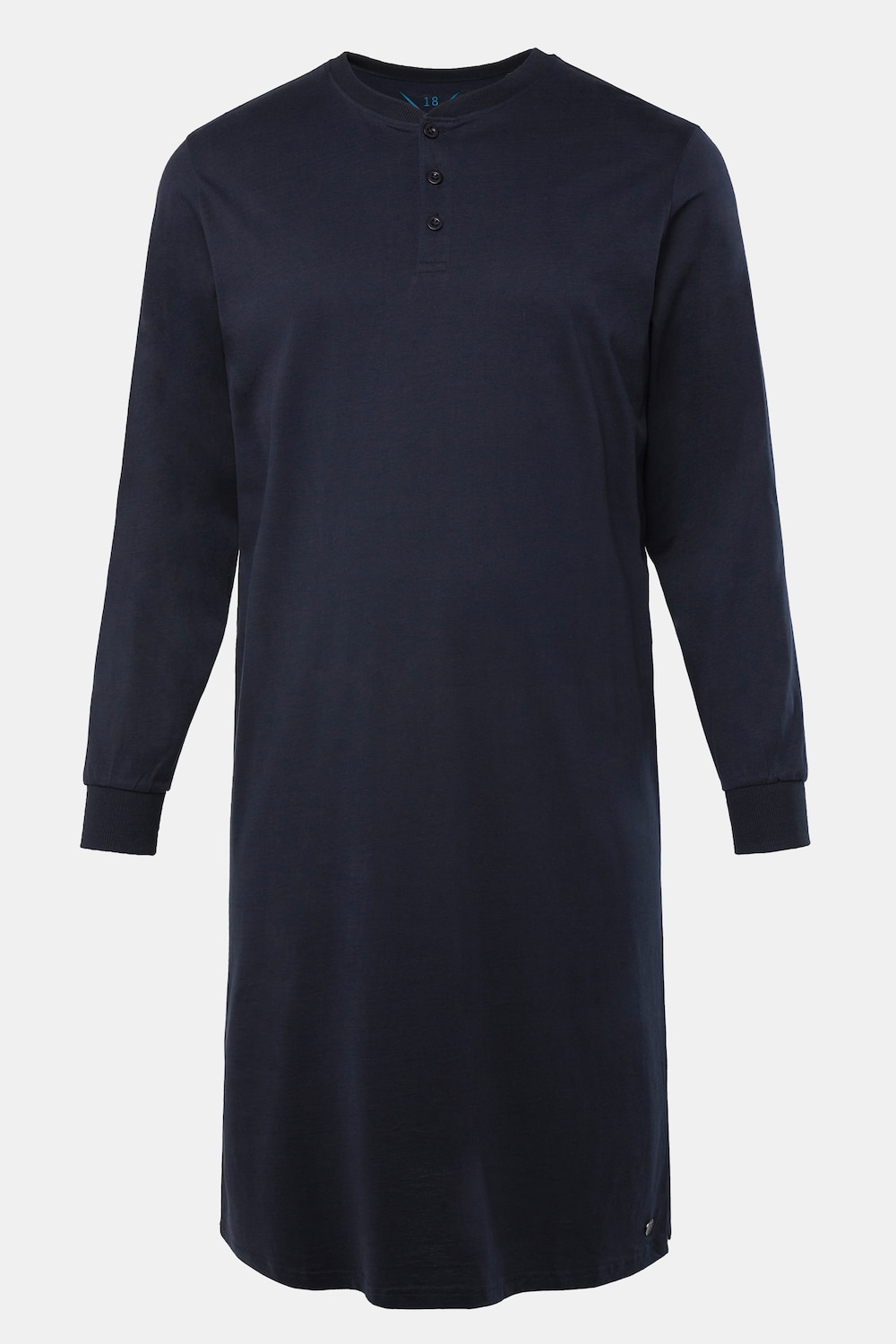 Nachthemd, Langarm, Henley, bis 8 XL