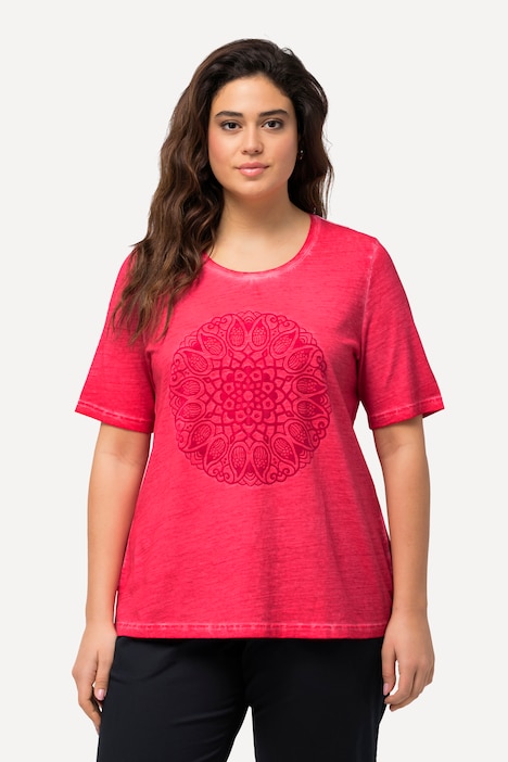 Textured Mandala Short Sleeve Cold Dyed Tee