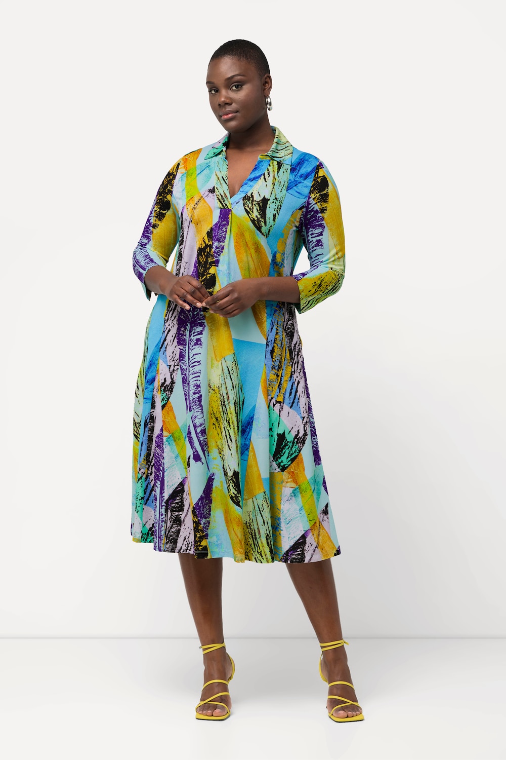 Große Größen Slinky-Piqué-Kleid, Damen, grün, Größe: 54/56, Viskose, Ulla Popken