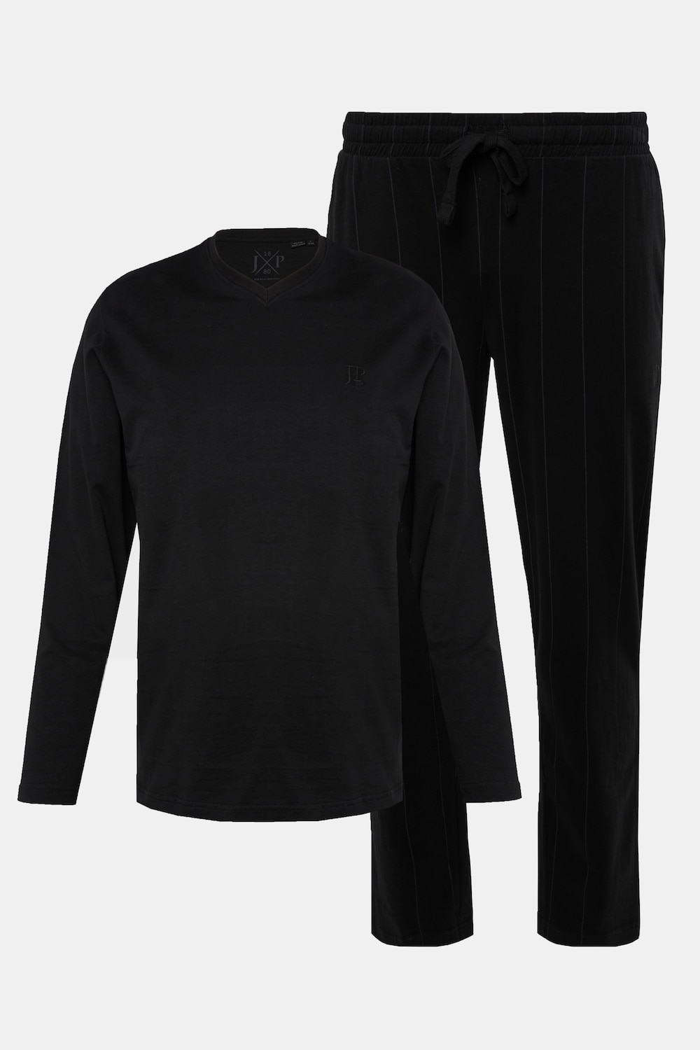 P 1880 pyjama, tweedelig, shirt met lange mouwen, gestreepte broek, tot 8XL