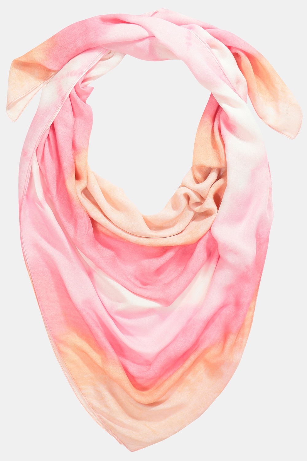 grandes tailles foulard à imprimé batik et pompons, femmes, rose, taille: one size, viscose, ulla popken