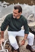 Pull JP 1880, maille texturée, laine mélangée - jusqu'au 7 XL