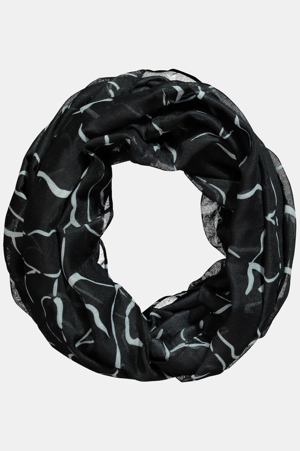 grandes tailles foulard tubulaire à motif, femmes, noir, taille: one size, polyester, ulla popken