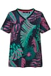 Tričko, A střih, palmy, výstřih do V, krátké rukávy