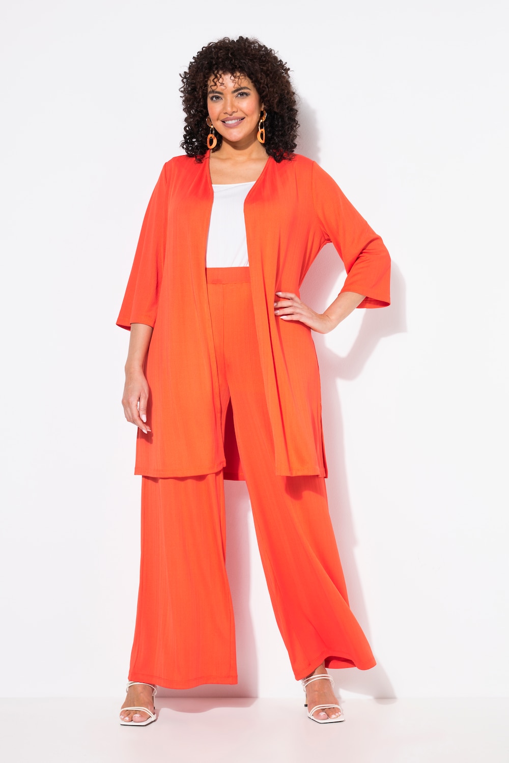 Große Größen Longjacke, Damen, rot, Größe: 50/52, Polyester, Ulla Popken