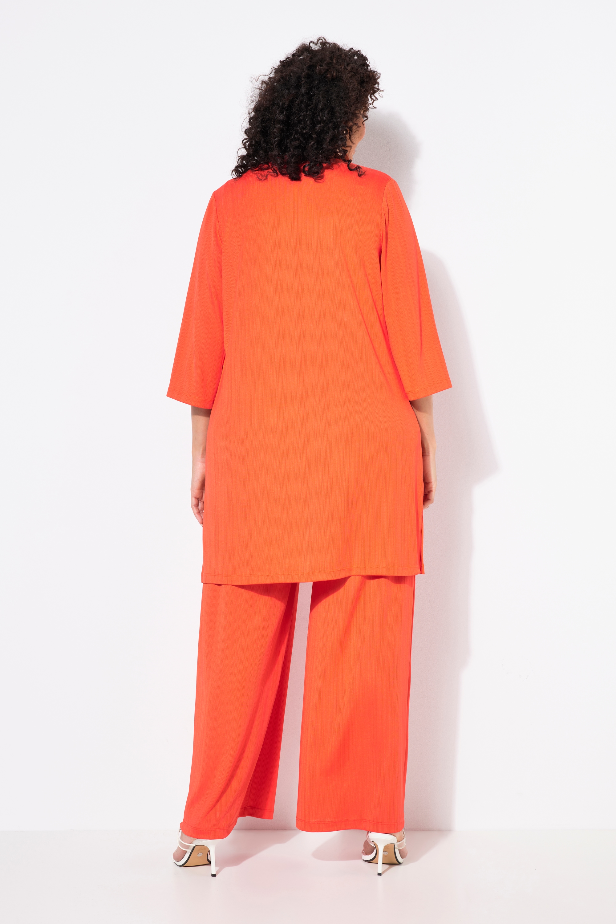 Ulla Popken Damen große Größen Longjacke Rippjersey offene Form