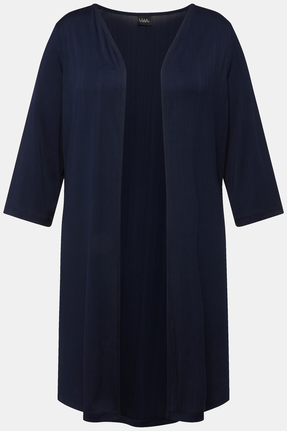 Stora storlekar Lång jacka med v-ringning, Dam, blå, storlek: 42/44, Polyester, Ulla Popken